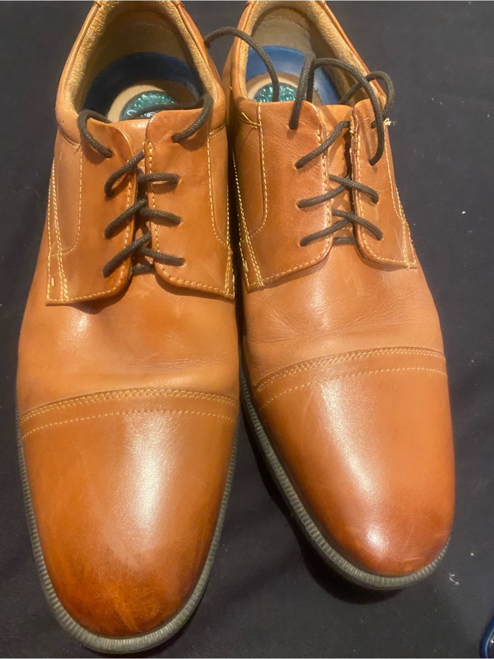 Nunn Bush Men's Brown Leather Cap-Toe Derby Shoes